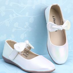 Pine Kids Ballerina with Bow Applique & Velcro Closure - White-picture-33