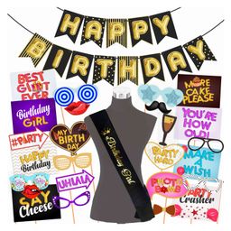 Wobbox Happy Birthday Props Birthday Banner & Sash Happy Birthday Decoration Items Multicolor -Pack Of 28-picture-11