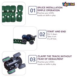 Toyshine Race Track Toy Set Educational Twisted Flexible Tracks 112 Pcs with Electric Piho Design Car Toys for Kids-10