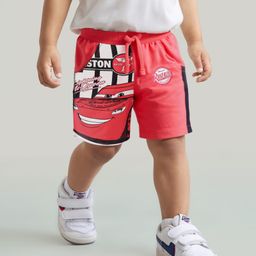 Babyhug Disney Cotton Shorts With Pixar Cars Graphics - Red-image-56