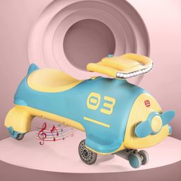 Play Nation Premium Aero Kids Magic Swing Car With Music Lights & ABEC 7 Bearing with PU LED Wheels - Blue-98