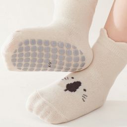 Bembika Cotton Animal Face Designed Socks - White-image-93
