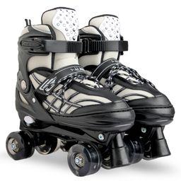 JJ JONEX Unisexyouth Quad 500 Adjustable Roller Derby Wheel Led : Ideal for Beginners to Intermediates, Indoor & Outdoor Fun for All Ages with Bag, Size Medium - Black-image-22