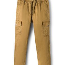 Pine Kids Cotton Elastane Woven Full Length Solid Color Trousers Cargo Pocket - Khaki-picture-22