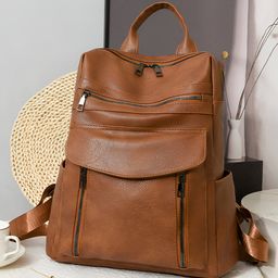 SYGA Women's Casual Backpack, Travel and Student Bag(Brown)-picture-44