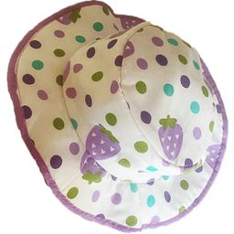 Akinos Kids Cotton Strawberry & Polka Dots Bear Designed Hat - Purple - Diameter 38 cm-image-83