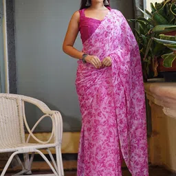 KALINI Floral Poly Chiffon Saree-picture-22
