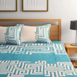 Romee Turquoise 180 TC Bed Sheet Set-image-94