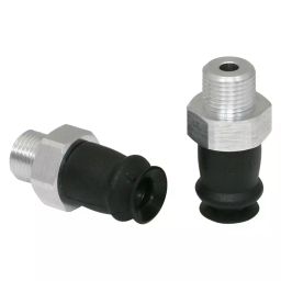 Schmalz 11 mm Nitrile Rubber 1.5 Bellows Suction Cup with Optimal Adaptation, FSGA 11 NBR-55 G1/8-AG-17