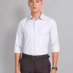 AD by Arvind Light Grey Regular Fit Check Shirt-image-100