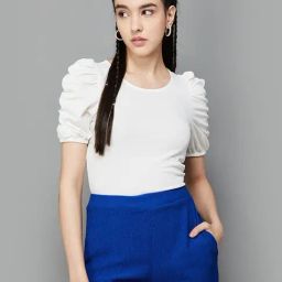 Ginger by Lifestyle White Short Sleeve Top-image-34