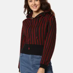 Campus Sutra Black Full Sleeves Hooded Sweatshirt-image-99