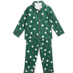 Cherry Crumble By Nitt Hyman Kids Green Printed Nightsuit-image-32