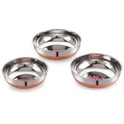 HAZEL Alfa Premium Heavy Gauge Stainless Steel Topes (1000 ml, 1500 ml, 1800 ml) - Set of 3-24