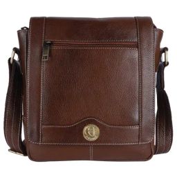 HiLEDER 100% Pure Genuine Leather Messenger Shoulder Handbag 10 inches Sling Cross Body Travel Office Tablet Flap Compartment Bag for Men and Women, Coffee-image-4