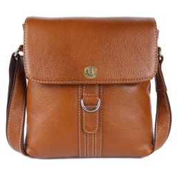 HiLEDER 100% Pure Genuine Leather Messenger Shoulder Handbag 7 inches Sling Cross Body Travel Office Tablet Flap D-Loop Compartment Bag for Men and Women, Tan-image-38