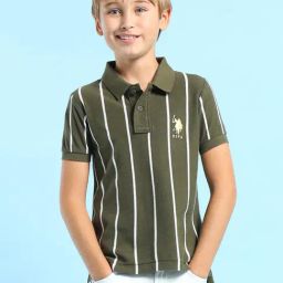 U.S. Polo Assn. Boys Green Half Sleeves Polo T-Shirt-image-78