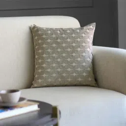 GM Grey & Beige Cotton Blend Cushion Cover - Set of 1-image-24