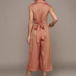 aarke Ritu Kumar Rust Solid Printed Jumpsuit image 2