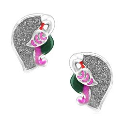 Taraash 92.5 Sterling Silver Peacock Enamel Earrings for Women-image-32