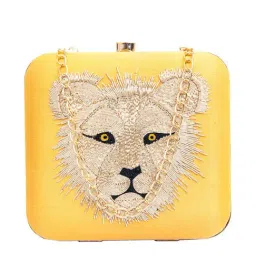 NR by Nidhi Rathi Yellow Fabric Clutch-18