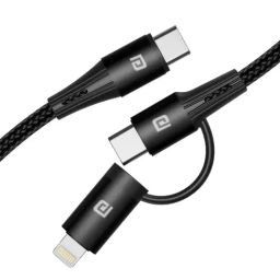 Portronics Konnect J3 20W PD Type C to 8Pin USB + Type C Cable with 1M Length (Black)-image-33