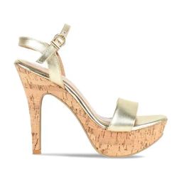 Rocia by Regal Women's Gold Ankle Strap Stilettos-image-44