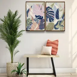The Art House Abstract Multicolor Canvas Painting-48