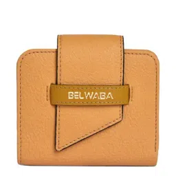 BELWABA Yellow Textured Bi-Fold Wallet for Women-10