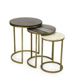 Home4U Daksh Multicolor Iron Nesting Side Table - Set of 3-image-56