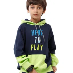 Under Fourteen Only Kids Navy & Lime Green Printed Full Sleeves Sweatshirt-image-56