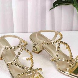 Metro Women's Gold Ankle Strap Sandals-image-44