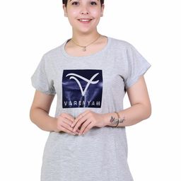 Varenyam Women Typography Raw Edge T-shirt-image-43