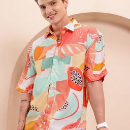 Mast & Harbour Printed Relaxed Fit Shirt-image-96