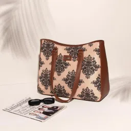 ZOUK Mughal Motif Printed Tote Handbag image 2