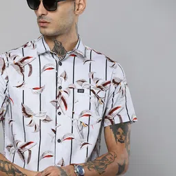 The Indian Garage Co Men Grey & Black Slim Fit Striped Casual Shirt-picture-40