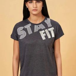 Ajile by Pantaloons Black Printed Sports T-Shirt-image-30