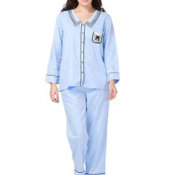 Desi Belle Light Blue Shirt With Pyjamas-image-77