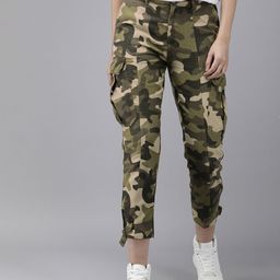 The Roadster Life Co. Women Pure Cotton Camouflage Printed Cargos-image-28