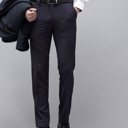Van Heusen Men Textured Slim Fit Formal Trousers-14