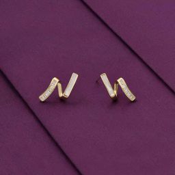 Kai Jewel Crystal Zigzag Casual Sterling Silver Gold Stud Earrings-image-86