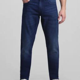 Jack & Jones Dark Blue Denim Cotton Slim Fit Jeans-image-67