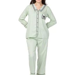 Desi Belle Light Green Shirt With Pyjamas-image-79