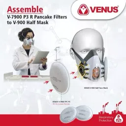 Venus V-7900 ISI Mark FPC P3 Pancake Multigas Reusable Filter in White Color, 27272 (Pack of 2 Pcs) image 4