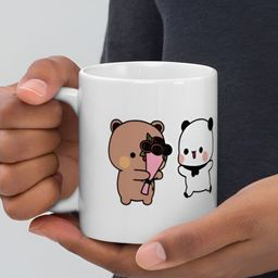 Mr UVD White & Brown Graphic Printed Ceramic Glossy Mug 350 ml-image-69