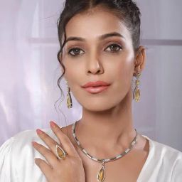 Aatmana Silver Cz Stone Jewellery Set-33