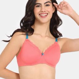 Rosaline by Zivame Pink Half Coverage T-Shirt Bra-image-0