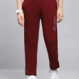 Monte Carlo Kids Maroon Solid Regular Fit Trackpants-image-71