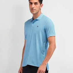 Arrow Sport Blue Cotton Regular Fit Logo T-Shirts-image-35