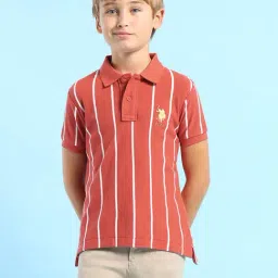 U.S. Polo Assn. Boys Red Half Sleeves Polo T-Shirt-picture-33
